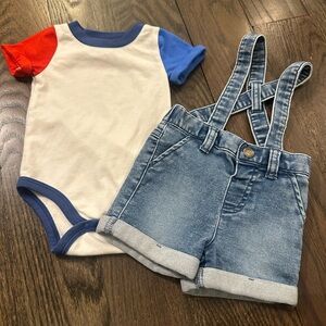 Baby Boy Summer Overall Outfit